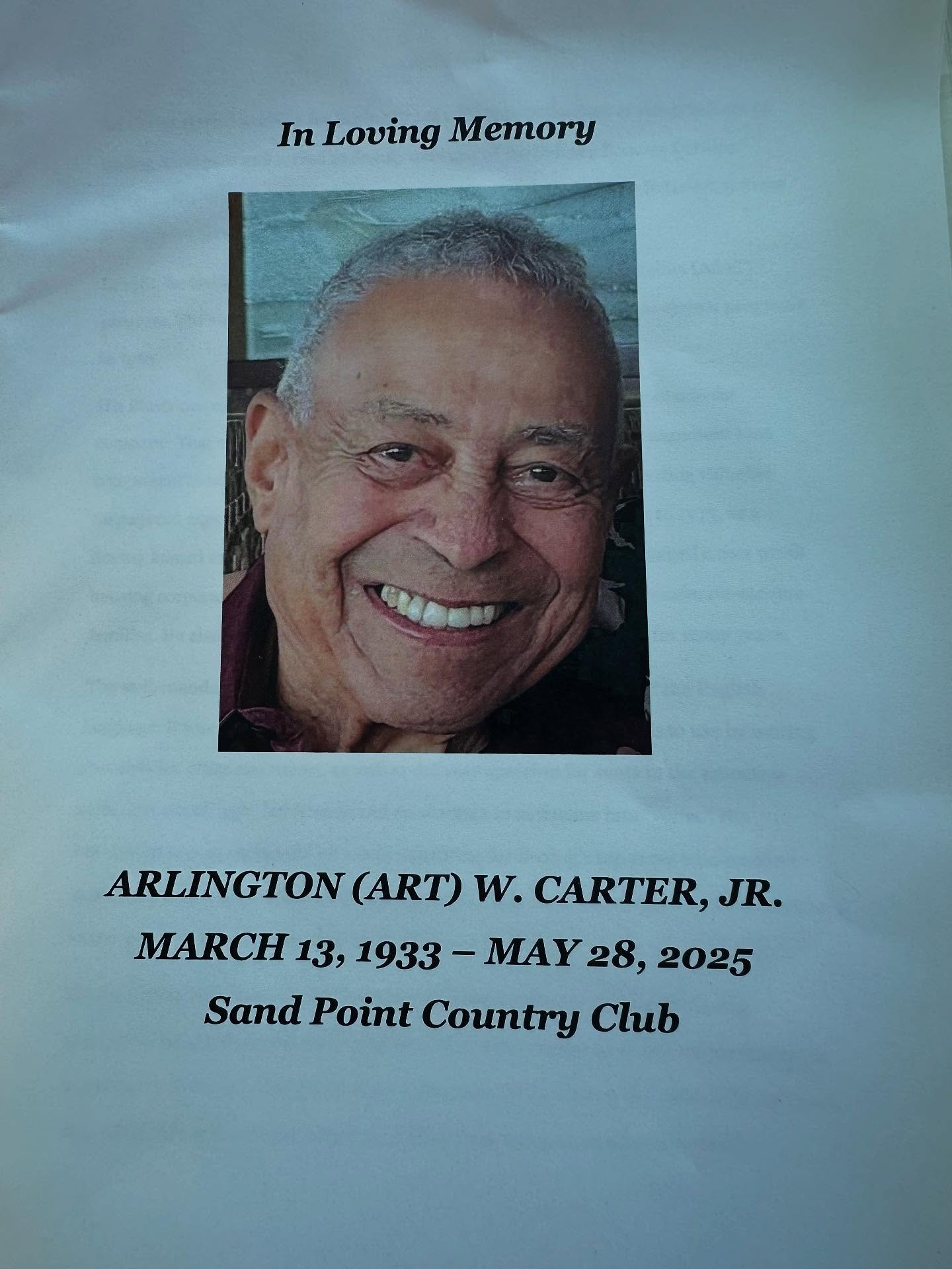 In memory of Arlington (Art) W. Carter, Jr.