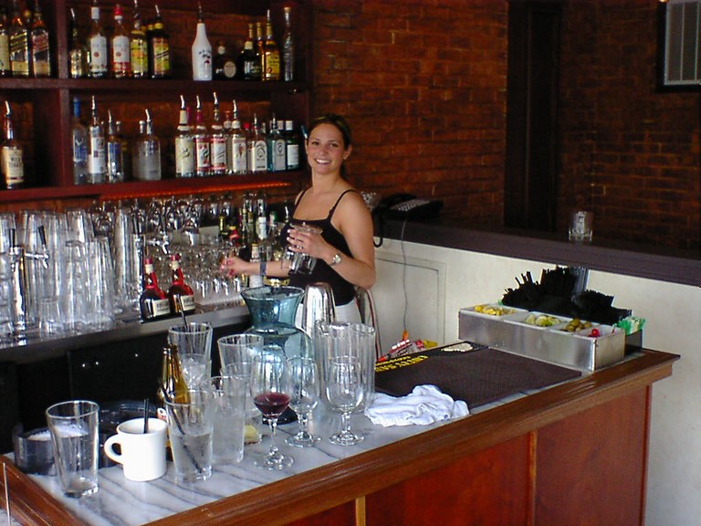 Bartender behind the original bar