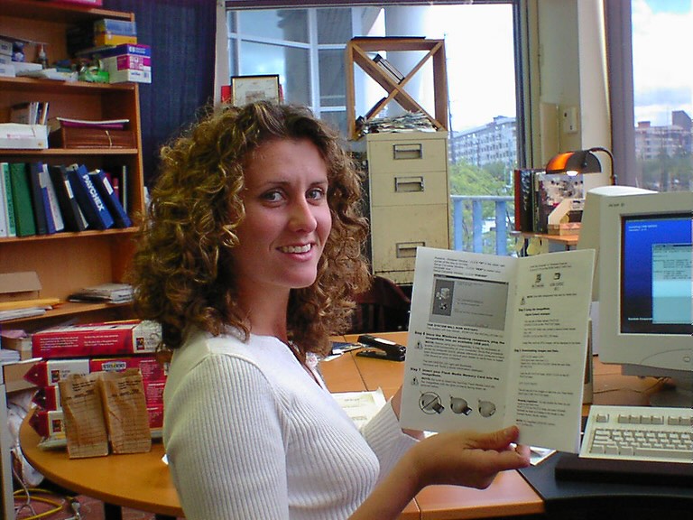 Staff reviewing menus at the original office